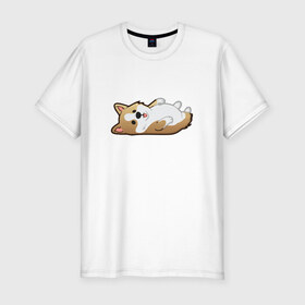 Мужская футболка премиум с принтом Собака 2018 в Екатеринбурге, 92% хлопок, 8% лайкра | приталенный силуэт, круглый вырез ворота, длина до линии бедра, короткий рукав | Тематика изображения на принте: 