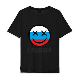 Мужская футболка хлопок Oversize с принтом Раша в Екатеринбурге, 100% хлопок | свободный крой, круглый ворот, “спинка” длиннее передней части | oxxxymiron | окси | оксимирон | россия