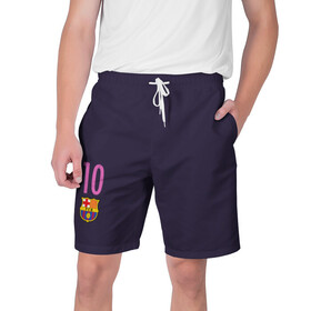 Мужские шорты 3D с принтом Barca Messi 1 в Екатеринбурге,  полиэстер 100% | прямой крой, два кармана без застежек по бокам. Мягкая трикотажная резинка на поясе, внутри которой широкие завязки. Длина чуть выше колен | barcelona | messi | барса | барселона | месси | футбол