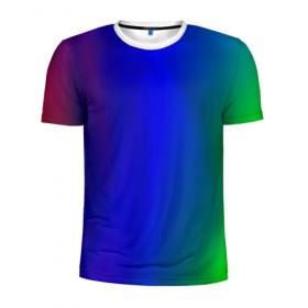Мужская футболка 3D спортивная с принтом Цветной градиент в Екатеринбурге, 100% полиэстер с улучшенными характеристиками | приталенный силуэт, круглая горловина, широкие плечи, сужается к линии бедра | абстракция | градиент | зеленый | модные | розовый | синий | цвет | цветные | яркие