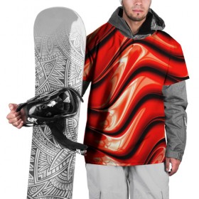 Накидка на куртку 3D с принтом Жидкие металл (красный) в Екатеринбурге, 100% полиэстер |  | Тематика изображения на принте: абстракция | блеск | блики | краска | линии | металл | отражение | узоры