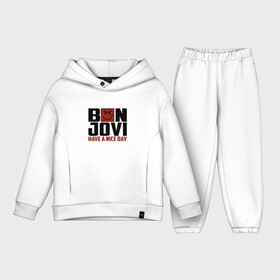 Детский костюм хлопок Oversize с принтом Bon Jovi, have a nice day в Екатеринбурге,  |  | bon jovi | бон | бон джови | глэм | группа | джови | джон | метал | рок | хард