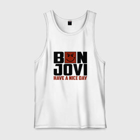 Мужская майка хлопок с принтом Bon Jovi, have a nice day в Екатеринбурге, 100% хлопок |  | Тематика изображения на принте: bon jovi | бон | бон джови | глэм | группа | джови | джон | метал | рок | хард