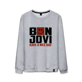 Мужской свитшот хлопок с принтом Bon Jovi, have a nice day в Екатеринбурге, 100% хлопок |  | bon jovi | бон | бон джови | глэм | группа | джови | джон | метал | рок | хард