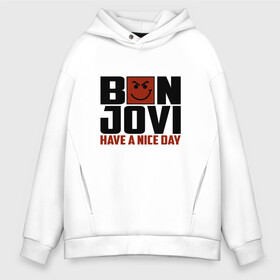 Мужское худи Oversize хлопок с принтом Bon Jovi have a nice day в Екатеринбурге, френч-терри — 70% хлопок, 30% полиэстер. Мягкий теплый начес внутри —100% хлопок | боковые карманы, эластичные манжеты и нижняя кромка, капюшон на магнитной кнопке | Тематика изображения на принте: bon jovi | бон | бон джови | глэм | группа | джови | джон | метал | рок | хард