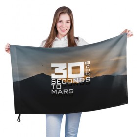 Флаг 3D с принтом 30 StM 2 в Екатеринбурге, 100% полиэстер | плотность ткани — 95 г/м2, размер — 67 х 109 см. Принт наносится с одной стороны | 30 seconds to mars