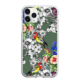 Чехол для iPhone 11 Pro матовый с принтом Райский остров в Екатеринбурге, Силикон |  | Тематика изображения на принте: арт | краска | попугаи | попугай | прикольные | рай | тропики | цветные | цветок | цветы