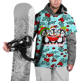 Накидка на куртку 3D с принтом Пингвинчики в Екатеринбурге, 100% полиэстер |  | new year | santa | дед мороз | елка | елочки | новогодний | новый год | рождество | сантаклаус | снег | снежинки
