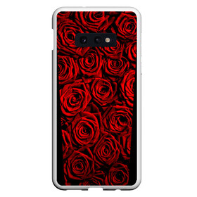 Чехол для Samsung S10E с принтом RED ROSES КРАСНЫЕ РОЗЫ в Екатеринбурге, Силикон | Область печати: задняя сторона чехла, без боковых панелей | Тематика изображения на принте: букет | красный | лепестки | модные | полосы | природа | растения | розочки | розы | сад | тренды | цвет | цветы | черный