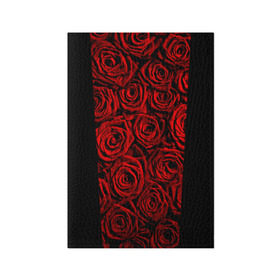 Обложка для паспорта матовая кожа с принтом Унисекс / Красные розы в Екатеринбурге, натуральная матовая кожа | размер 19,3 х 13,7 см; прозрачные пластиковые крепления | букет | красный | лепестки | модные | полосы | природа | растения | розочки | розы | сад | тренды | цвет | цветы | черный