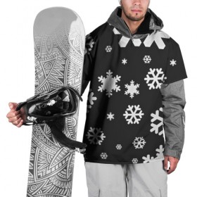 Накидка на куртку 3D с принтом Снежинки в Екатеринбурге, 100% полиэстер |  | christmas | new year | santa | дед мороз | елка | елочки | новогодний | новый год | рождество | сантаклаус | снег | снежинки