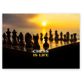 Поздравительная открытка с принтом Шахматы - это жизнь в Екатеринбурге, 100% бумага | плотность бумаги 280 г/м2, матовая, на обратной стороне линовка и место для марки
 | Тематика изображения на принте: chess | game | sport | гроссмейстер | закат | игра | интеллект | солнце | спорт | фигура | шахматист | шахматы