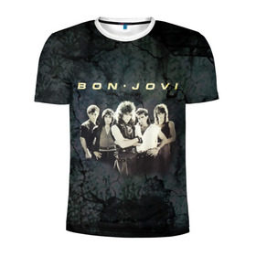 Мужская футболка 3D спортивная с принтом Группа Bon Jovi в Екатеринбурге, 100% полиэстер с улучшенными характеристиками | приталенный силуэт, круглая горловина, широкие плечи, сужается к линии бедра | bon jovi | бон | бон джови | глэм | группа | джови | джон | рок | хард