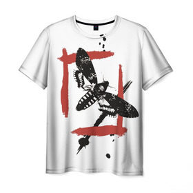 Мужская футболка 3D с принтом Бабочка Треш полька в Екатеринбурге, 100% полиэфир | прямой крой, круглый вырез горловины, длина до линии бедер | 