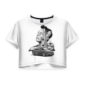 Женская футболка 3D укороченная с принтом Илон Маск в Екатеринбурге, 100% полиэстер | круглая горловина, длина футболки до линии талии, рукава с отворотами | hyperloop | pay pal | space x | tesla | гений | день космонавтики | полет на марс | тесла | электрокар | электромобиль