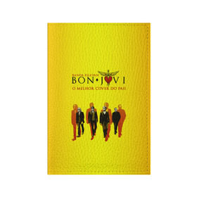 Обложка для паспорта матовая кожа с принтом Группа Bon Jovi в Екатеринбурге, натуральная матовая кожа | размер 19,3 х 13,7 см; прозрачные пластиковые крепления | bon jovi | бон | бон джови | глэм | группа | джови | джон | рок | хард