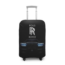 Чехол для чемодана 3D с принтом Rolls Royce phantom в Екатеринбурге, 86% полиэфир, 14% спандекс | двустороннее нанесение принта, прорези для ручек и колес | luxury | phantom | rich | rolls royce | rr | авто | автомобили | бренд | известные | логотип | машина | надписи | огни | ролс ройс | роскошь | тень | фары | черный
