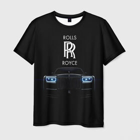 Мужская футболка 3D с принтом Rolls Royce phantom в Екатеринбурге, 100% полиэфир | прямой крой, круглый вырез горловины, длина до линии бедер | Тематика изображения на принте: luxury | phantom | rich | rolls royce | rr | авто | автомобили | бренд | известные | логотип | машина | надписи | огни | ролс ройс | роскошь | тень | фары | черный