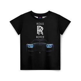Детская футболка 3D с принтом Rolls Royce phantom в Екатеринбурге, 100% гипоаллергенный полиэфир | прямой крой, круглый вырез горловины, длина до линии бедер, чуть спущенное плечо, ткань немного тянется | Тематика изображения на принте: luxury | phantom | rich | rolls royce | rr | авто | автомобили | бренд | известные | логотип | машина | надписи | огни | ролс ройс | роскошь | тень | фары | черный
