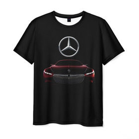 Мужская футболка 3D с принтом Мерседес Будущего в Екатеринбурге, 100% полиэфир | прямой крой, круглый вырез горловины, длина до линии бедер | mercedes | марка | машины | мерседес