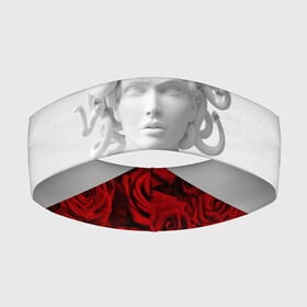 Повязка на голову 3D с принтом GIRL SNAKE ROSES   РОЗЫ в Екатеринбурге,  |  | букет | веты | красный | лепестки | модные | полосы | природа | растения | розочки | розы | сад | тренды | цвет | черный