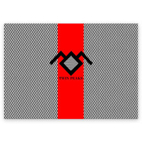 Поздравительная открытка с принтом Twin Peaks в Екатеринбурге, 100% бумага | плотность бумаги 280 г/м2, матовая, на обратной стороне линовка и место для марки
 | Тематика изображения на принте: twin peaks | абстракция | арт | зигзаговые | лого | надпись | полосы | сериал | твин пикс | фильмы