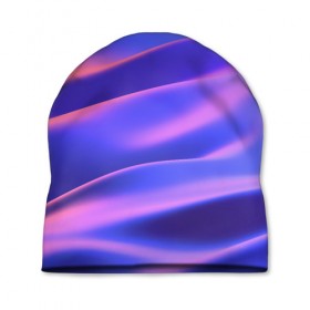 Шапка 3D с принтом Water Colors в Екатеринбурге, 100% полиэстер | универсальный размер, печать по всей поверхности изделия | Тематика изображения на принте: абстракция | вода.цветные | волны | краски | море | радужные | розовый | синий | фиолетовый | цвет | цвета | яркие