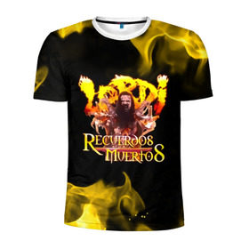 Мужская футболка 3D спортивная с принтом Recuerdos Muertos в Екатеринбурге, 100% полиэстер с улучшенными характеристиками | приталенный силуэт, круглая горловина, широкие плечи, сужается к линии бедра | глэм | группа | метал | монстры | рок | хард | хардрок | хэви | хэвиметал | шок | шокрок