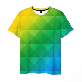 Мужская футболка 3D с принтом Colored wall в Екатеринбурге, 100% полиэфир | прямой крой, круглый вырез горловины, длина до линии бедер | геометрия | квадрат | текстура | цветной