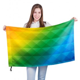 Флаг 3D с принтом Colored wall в Екатеринбурге, 100% полиэстер | плотность ткани — 95 г/м2, размер — 67 х 109 см. Принт наносится с одной стороны | геометрия | квадрат | текстура | цветной