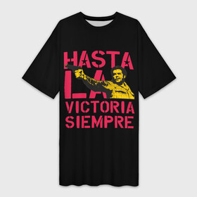Платье-футболка 3D с принтом Hasta La Victoria Siempre в Екатеринбурге,  |  | che | cuba | guevara | hasta | la victoria | libre | revolution | siempre | ussr | гевара | до полной | куба | о.м.с.к. | победы | революция | свободная | ссср | че