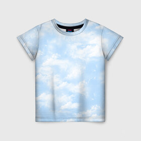 Детская футболка 3D с принтом Облака в Екатеринбурге, 100% гипоаллергенный полиэфир | прямой крой, круглый вырез горловины, длина до линии бедер, чуть спущенное плечо, ткань немного тянется | ветер | воздух | лето | небо | облака | облако | осень | погода | релакс | спокойствие