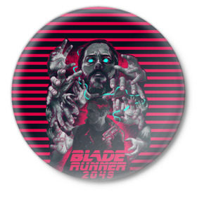 Значок с принтом Blade Runner 2049 в Екатеринбурге,  металл | круглая форма, металлическая застежка в виде булавки | 2049 | blade runner | bladerunner