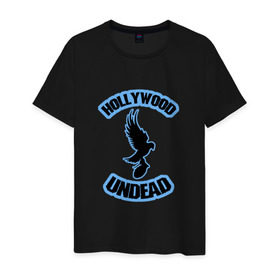 Мужская футболка хлопок с принтом Эмблема Hollywood Undead в Екатеринбурге, 100% хлопок | прямой крой, круглый вырез горловины, длина до линии бедер, слегка спущенное плечо. | Тематика изображения на принте: charlie scene | danny | funny man | hollywood | j dog | johnny 3 tears | undead | альтернативный | андед | голивуд | голливудская | группа | кранккор | метал | нежить | ню | реп | рок | рэп | рэпкор