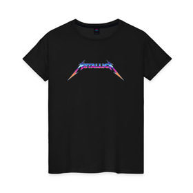 Женская футболка хлопок с принтом Metallica в Екатеринбурге, 100% хлопок | прямой крой, круглый вырез горловины, длина до линии бедер, слегка спущенное плечо | hard rock | heavy metall | rock | байкер | джеймс хэтфилд | кирк хэммет | ларс ульрих | роберт трухильо