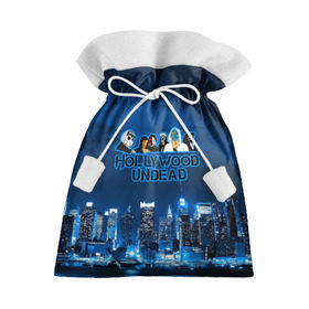 Подарочный 3D мешок с принтом Город, Hollywood Undead в Екатеринбурге, 100% полиэстер | Размер: 29*39 см | Тематика изображения на принте: 