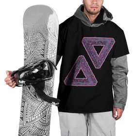 Накидка на куртку 3D с принтом Треугольники Пенроуза в Екатеринбурге, 100% полиэстер |  | Тематика изображения на принте: иллюзия | невероятный | невозможный | несуществующий | треугольник | трибар