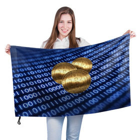 Флаг 3D с принтом Bitcoin в Екатеринбурге, 100% полиэстер | плотность ткани — 95 г/м2, размер — 67 х 109 см. Принт наносится с одной стороны | bitcoin | блокчейн | криптовалюта