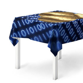 Скатерть 3D с принтом Bitcoin в Екатеринбурге, 100% полиэстер (ткань не мнется и не растягивается) | Размер: 150*150 см | bitcoin | блокчейн | криптовалюта