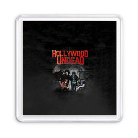 Магнит 55*55 с принтом Группа Hollywood Undead в Екатеринбурге, Пластик | Размер: 65*65 мм; Размер печати: 55*55 мм | 