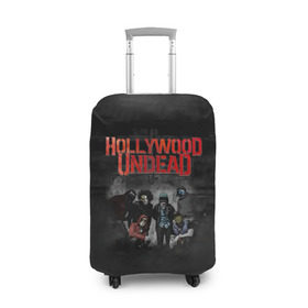 Чехол для чемодана 3D с принтом Группа Hollywood Undead в Екатеринбурге, 86% полиэфир, 14% спандекс | двустороннее нанесение принта, прорези для ручек и колес | 