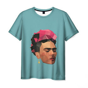 Мужская футболка 3D с принтом Фрида в Екатеринбурге, 100% полиэфир | прямой крой, круглый вырез горловины, длина до линии бедер | автопортрет | испания | кало | мексика | портрет | художница