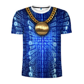 Мужская футболка 3D спортивная с принтом Биткоин в Екатеринбурге, 100% полиэстер с улучшенными характеристиками | приталенный силуэт, круглая горловина, широкие плечи, сужается к линии бедра | bitcoin | blockchain | биткоин | биток | криптовалюта | технологии