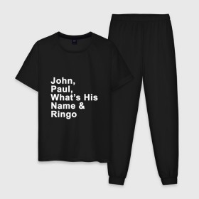 Мужская пижама хлопок с принтом George Harrison 3 в Екатеринбурге, 100% хлопок | брюки и футболка прямого кроя, без карманов, на брюках мягкая резинка на поясе и по низу штанин
 | Тематика изображения на принте: 