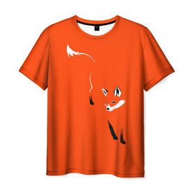 Мужская футболка 3D с принтом Лисица в Екатеринбурге, 100% полиэфир | прямой крой, круглый вырез горловины, длина до линии бедер | зверь | лис | лиса | лисица | лисонька | рыжая | хищник