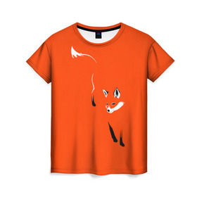 Женская футболка 3D с принтом Лисица в Екатеринбурге, 100% полиэфир ( синтетическое хлопкоподобное полотно) | прямой крой, круглый вырез горловины, длина до линии бедер | зверь | лис | лиса | лисица | лисонька | рыжая | хищник