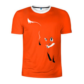 Мужская футболка 3D спортивная с принтом Лисица в Екатеринбурге, 100% полиэстер с улучшенными характеристиками | приталенный силуэт, круглая горловина, широкие плечи, сужается к линии бедра | зверь | лис | лиса | лисица | лисонька | рыжая | хищник