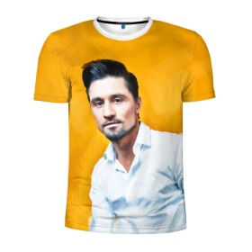 Мужская футболка 3D спортивная с принтом Билан в Екатеринбурге, 100% полиэстер с улучшенными характеристиками | приталенный силуэт, круглая горловина, широкие плечи, сужается к линии бедра | дима билан | певец | поп музыка