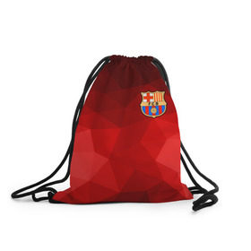 Рюкзак-мешок 3D с принтом FC Barcelona red polygon 2018 в Екатеринбурге, 100% полиэстер | плотность ткани — 200 г/м2, размер — 35 х 45 см; лямки — толстые шнурки, застежка на шнуровке, без карманов и подкладки | fc barcelona | мяч | спорт | футбол | чеппионат