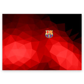Поздравительная открытка с принтом FC Barcelona red polygon 2018 в Екатеринбурге, 100% бумага | плотность бумаги 280 г/м2, матовая, на обратной стороне линовка и место для марки
 | Тематика изображения на принте: fc barcelona | мяч | спорт | футбол | чеппионат
